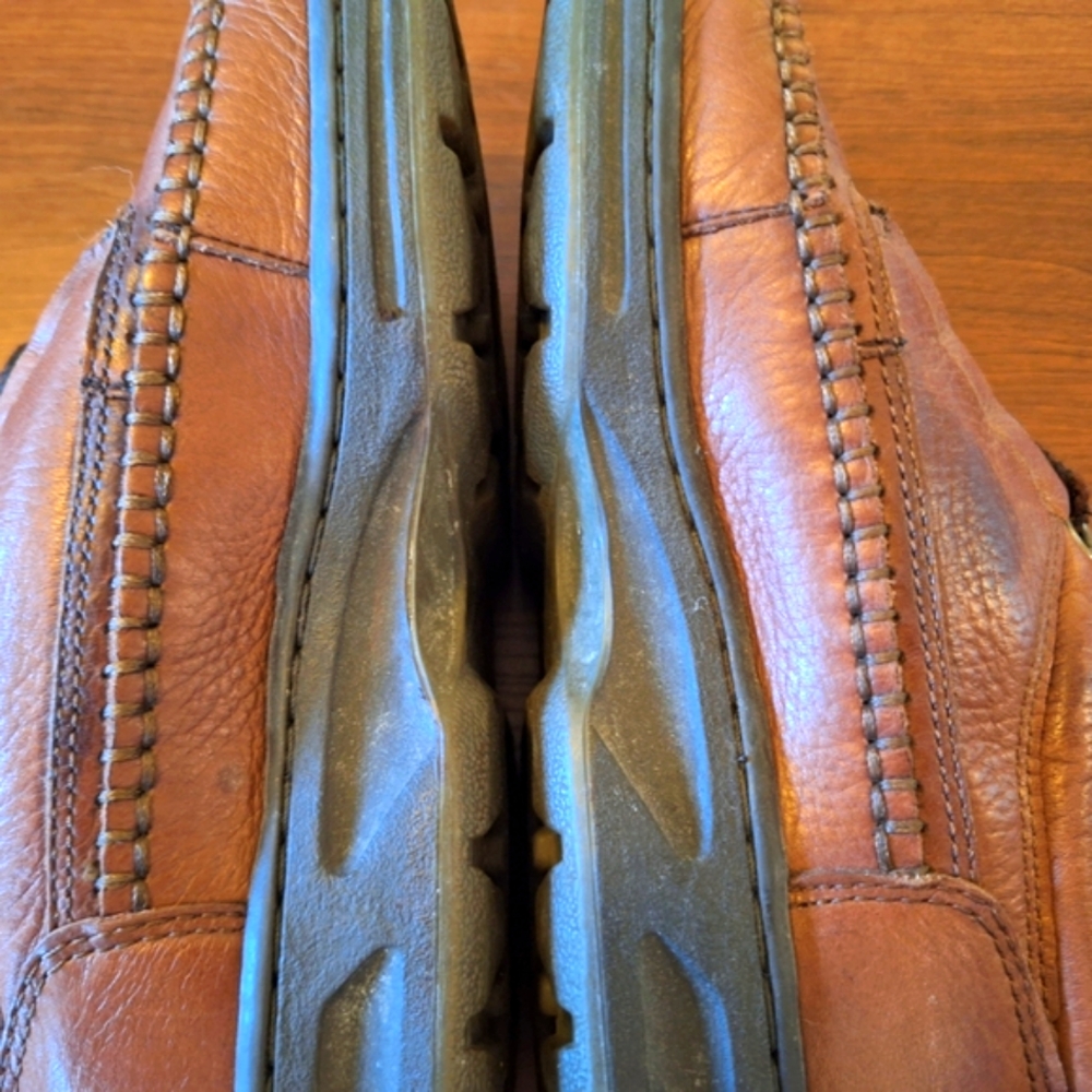 Street Cars Brown Leather Oxfords with Moccasin Toe and Chunky Sole Size 8m - Picture 5 of 9